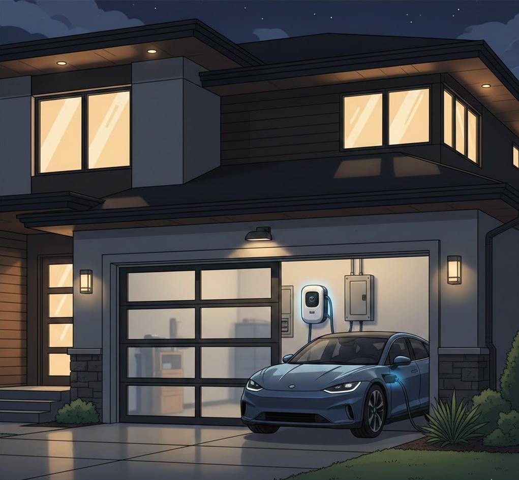 Ekran smartfona z aplikacją Wallbox pokazujący status ładowania i zużycie energii